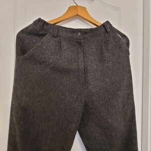 Vintage high waist check wool trouser pant sz 25